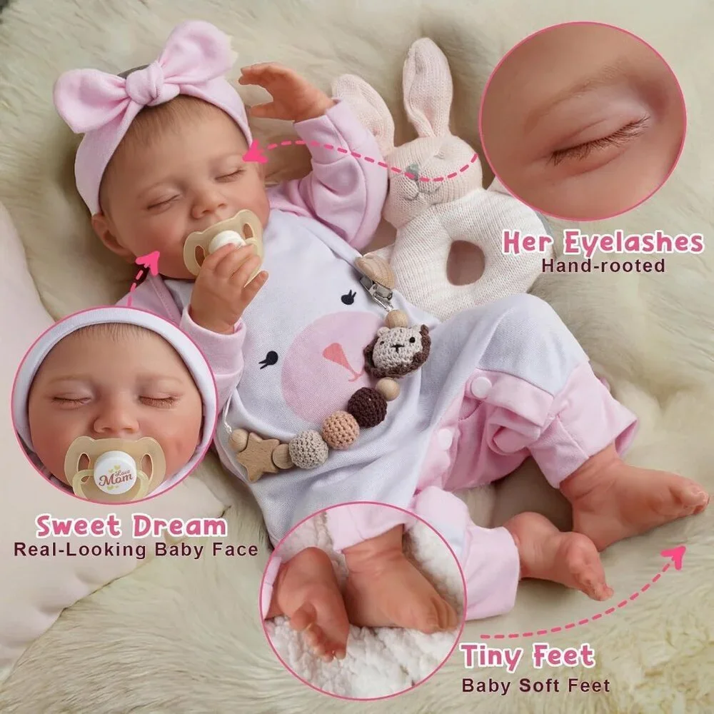 Reborn Baby Doll 20 Inch Sweet Smile Real Life Realistic Newborn Full Body